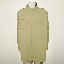 New Boy Scouts of America Uniform Shirt Mens 4XL XXXXL BSA Brown USA Flag Nylon