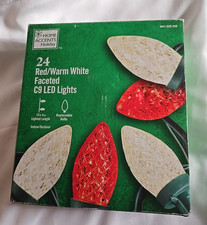 Home Accents Holiday 24 Red/Warm White Faceted C9 LED Christmas Lights