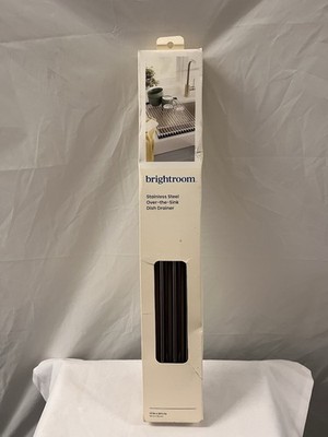 Brightroom Over Sink Dish Drainer Roll Up Rack Stainless Steel 13x20