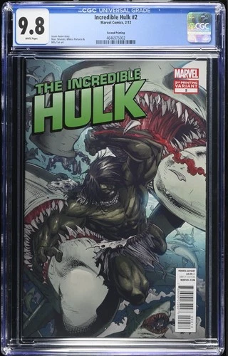 INCREDIBLE HULK 2 & 3 CGC 9.8 SUPER RARE 2ND PRINT V1 MARVEL 2012! SHARK COVER!!