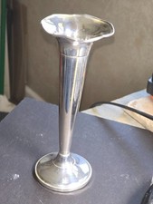 FISHER 6 1/2" TRUMPT STERLING WEIGHTED BUD VASE/ BASE DENT