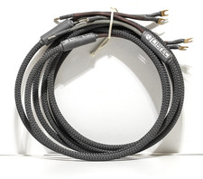 ZU LIBTEC 8 FOOT PAIR SPEAKER WIRE - ONE END SPADES OTHER END BANANAS /EXCELLENT