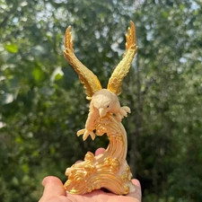 6" Natural Genuine Tagua Nut Hand Carved Birds in flight Reiki Healing Gift 1pc