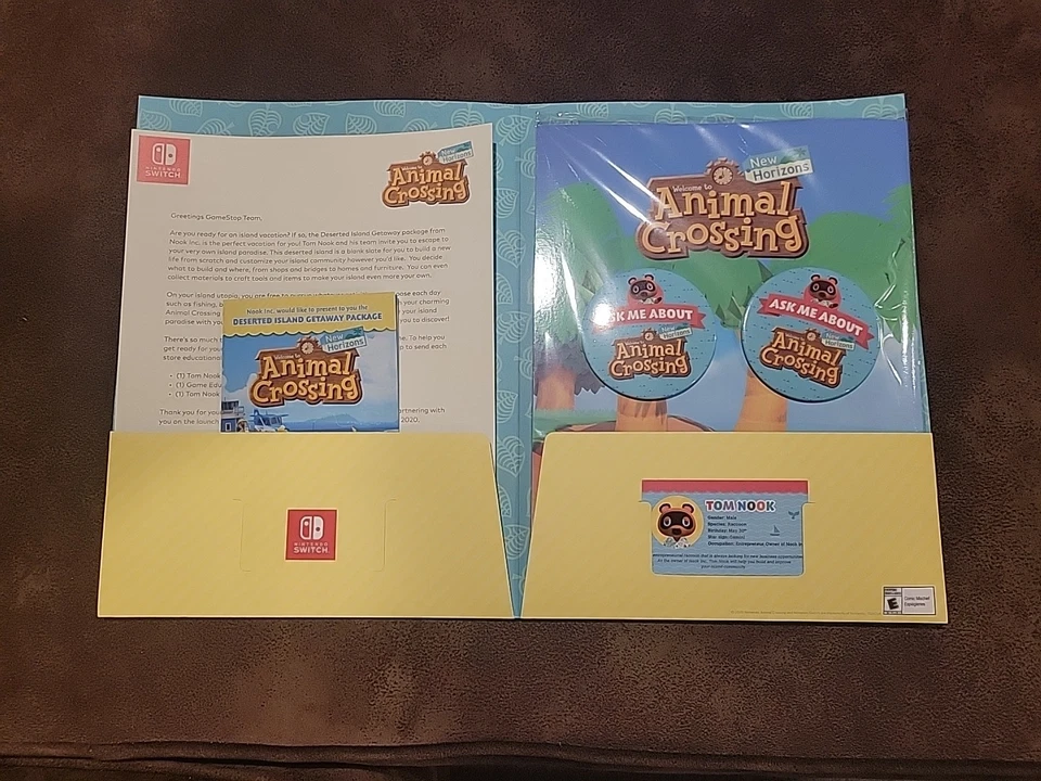 Animal Crossing New Horizons Switch Kit de Lanzamiento, Carteles Promocionales, Estuche de Viaje, Raro Foto 3 de 4