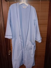 Sea Island Loungewear Robe Blue Striped Cotton Blend OSFM USA MADE