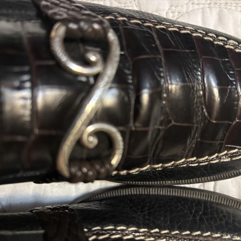 Mula de cuero marrón con estampado animal Brighton Sidney para mujer talla 6 N tacón bajo Foto 4 de 4