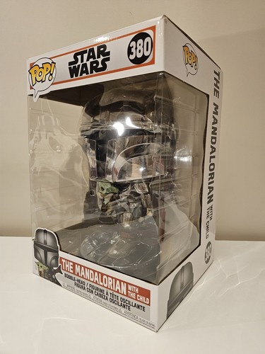 JUMBO 10" Inch MANDALORIAN and THE CHILD Funko Pop! Vinyl Star Wars Chrome LARGE - Picture 8 of 13