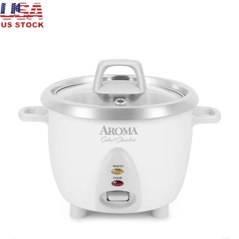 Stainless Steel 6 Cup Rice Cooker Automatic Keep Warm Easy Clean W/ Accessories