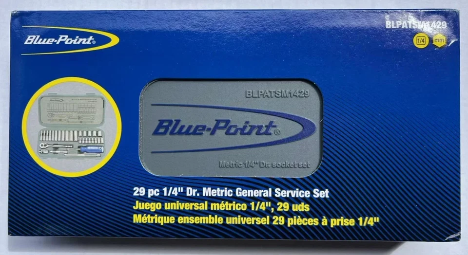 Blue Point 29pc 1/4" Socket Set BLPATSM1429 - As sold by Snap On(Bluepoint). - Image 2 of 4