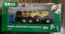 BRIO WORLD 33630 Mighty Gold Action Locomotive Train Engine NIB AGES 3 