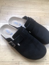 Mens Birkenstock Boston Clogs Suede Shoes Black Regular Fit EU Size 45, UK 10