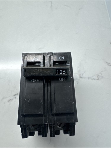 GE THQL21125 2-Pole 125A Circuit Breaker – 120/240V, Type THQL, Black