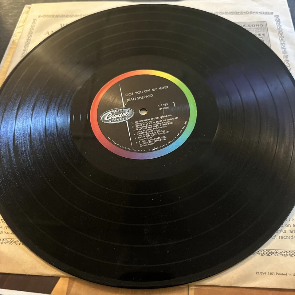 Jean Shepard – Got You On My Mind LP Vinyl Capitol Records T 1525 Mono 1961 Foto 4 de 4