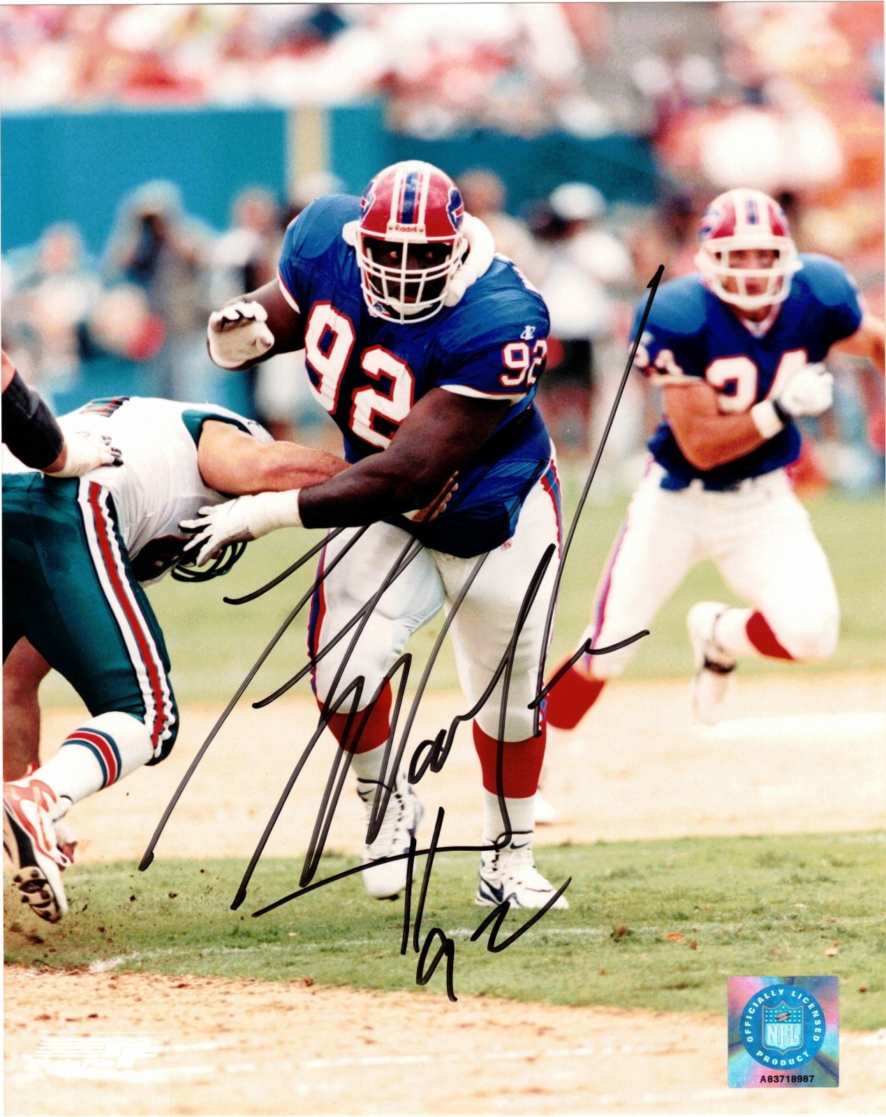 Ted Washington Signed Buffalo Bills 8x10 Photo Vintage Autographed NFL Auto 92