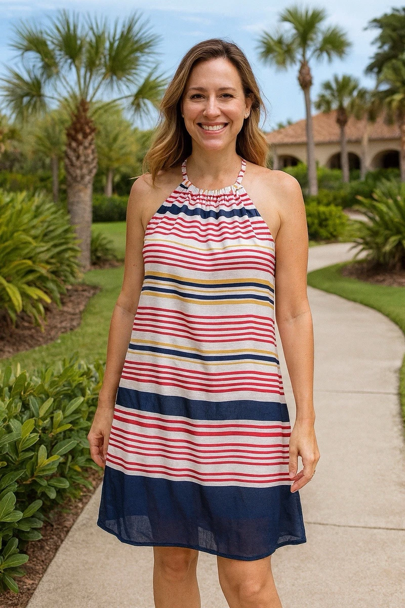 Buy A T U N Red & Black Striped Dress - Dresses for Girls 15723556