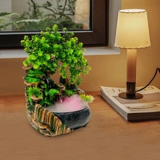 Indoor Tabletop Fountain Ornament Led Light Source Fengshui Waterfall Decor