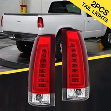 Pair For Chevy Silverado Suburban Tahoe Yukon C/K 1988-1998 Red LED Tail Lights