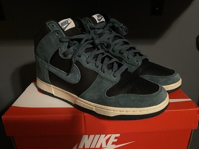 Nike Dunk Hi Retro PRM Men's Size 9.5 Black/Faded Spruce-Black