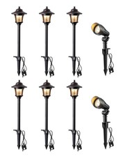 8 Pack Low Voltage Landscape Lights Kit, 3W 120LM LED Pathway Lights 3.2W 240LM