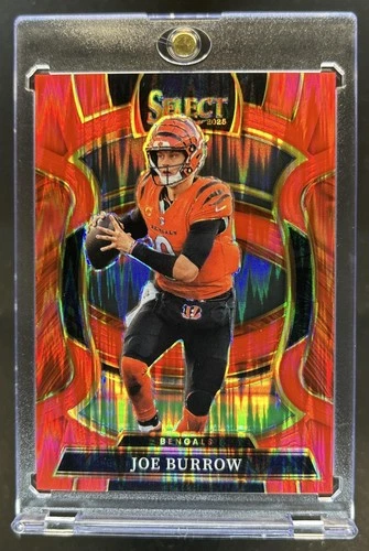 2025 Panini Select Joe Burrow Concourse Red Prizm Shock #/249 Bengals