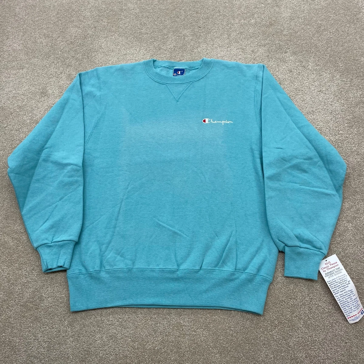 Vintage Champion Sweatshirt Men Large Blue 80s 90s New Tags USA Deadstock Rare