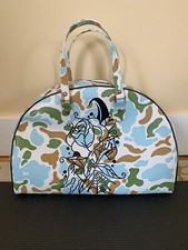 Von Dutch Handbag Rare Vintage 90s Camo Camouflage Cow Print Bowling Bag/tote.