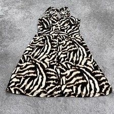 Ann Taylor Animal Print Halter A-Line Dress Womens 10 Black Brown Leopard Casual
