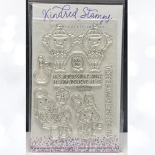 Kindred Stamps TIME FOR TEA Alice in Wonderland Tweedle Dee Rubber Stamps