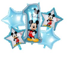 5pc blue Mickey Mouse birthday party balloons
