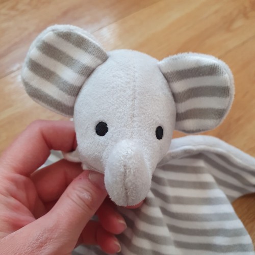 Jojo Maman Bebe Grey Elephant Baby Comforter Blanket Blankie Soother Knotted - Picture 4 of 14