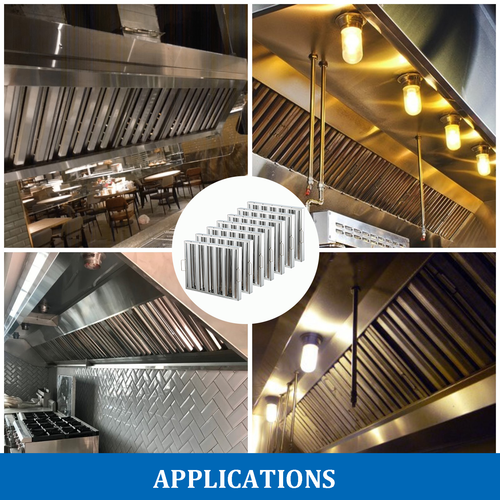 Filtros de campana de acero inoxidable comerciales Ginkman de 6 piezas para cocina de restaurante - Imagen 41 de 51