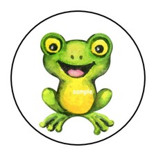 30 CUTE WATERCOLOR FROG ENVELOPE SEALS LABELS STICKERS 1.5" ROUND