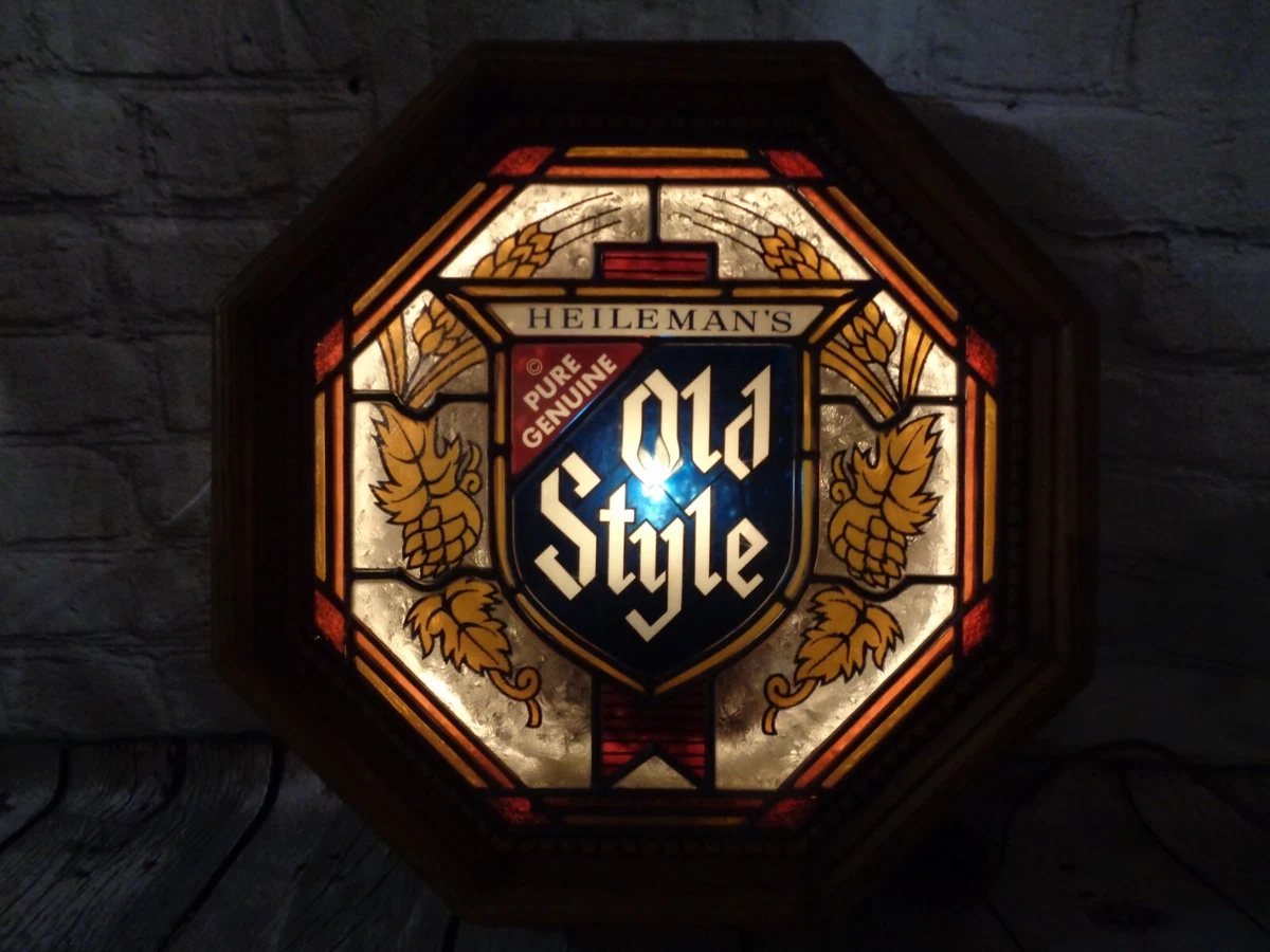 Heileman社OLD STYLE アンティークステンドグラス ライトサイン 【お得