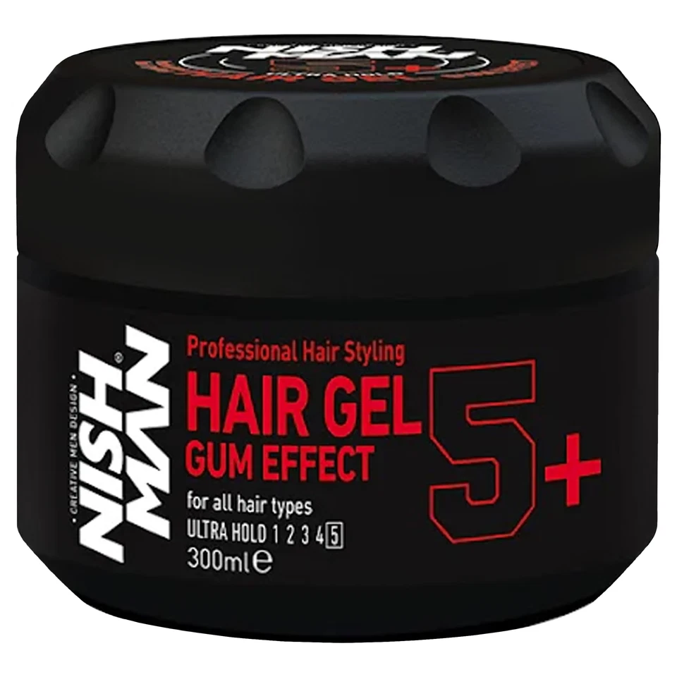 Nishman 5+ Haargel Gum Effect 300ml extra starkes Haargel, leicht kämmbar