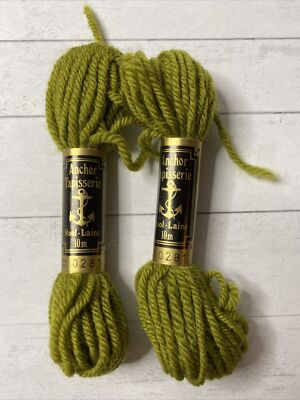 Anchor Tapisserie Wool Yarn 2 Skeins 10M 281 Avocado Green