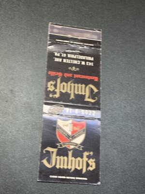 Vintage Pennsylvania Matchbook  Imhof s  Philadelphia