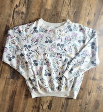 Disney Mickey Mouse And Friends Cartoon All Over Print Long Sleeve Sweater 8-10