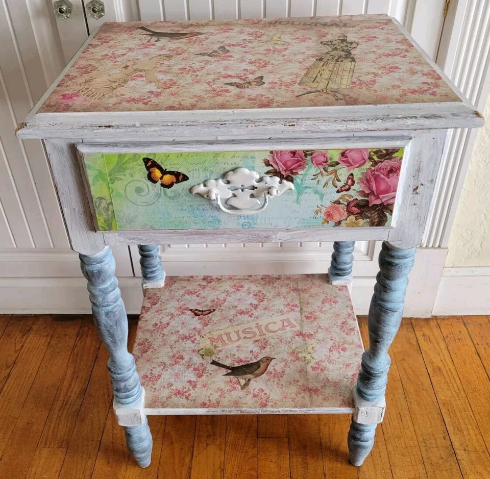Потертый романтический коттедж шикарный декопог боковой столик единственный в своем роде! - Изображение 2 из 4