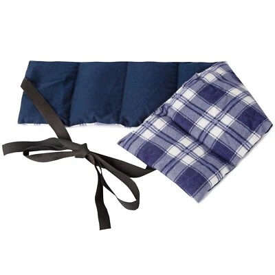 GIRAFFENLAND Körnerkissen MIT BAND 65x15 Wärmekissen für Mikrowelle, Ofen - Flanell karo-blau