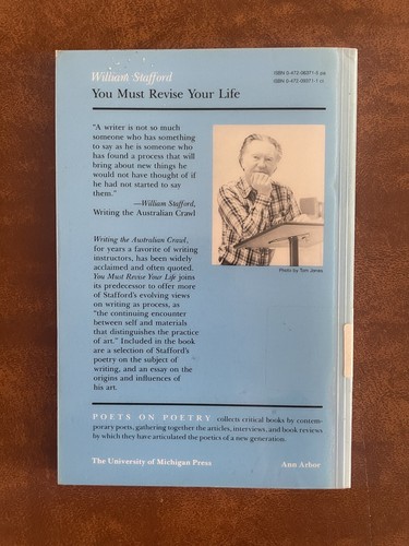 You Must Revise Your Life (Dichter über Poesie) von William Stafford Taschenbuch gut - Bild 2 von 4
