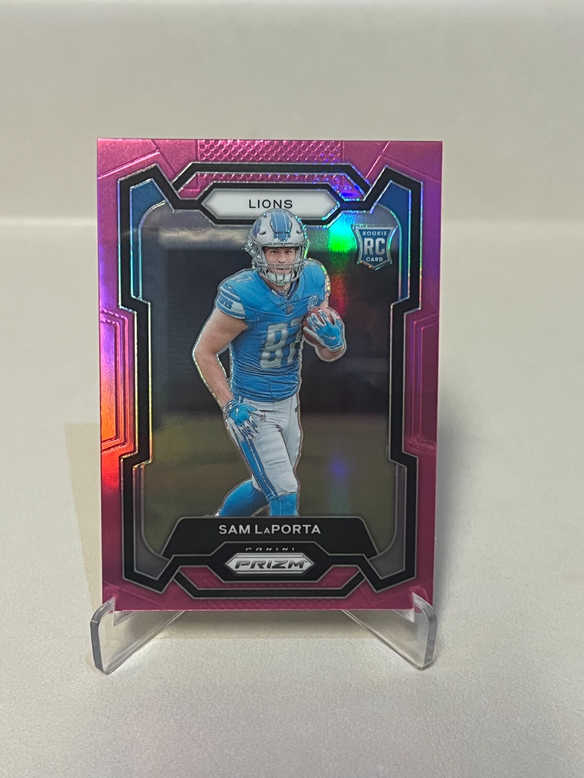 2023 Panini Prizm - Sam LaPorta - Pink Prizm Rookie RC - #332 Lions