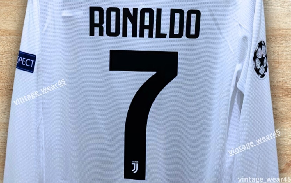 【新品】ユベントス_ロナウド#7_18/19HOME_サイズM Ronaldo #7 Juventus Jersey 2018-2019 Home Retro Long Sleeve