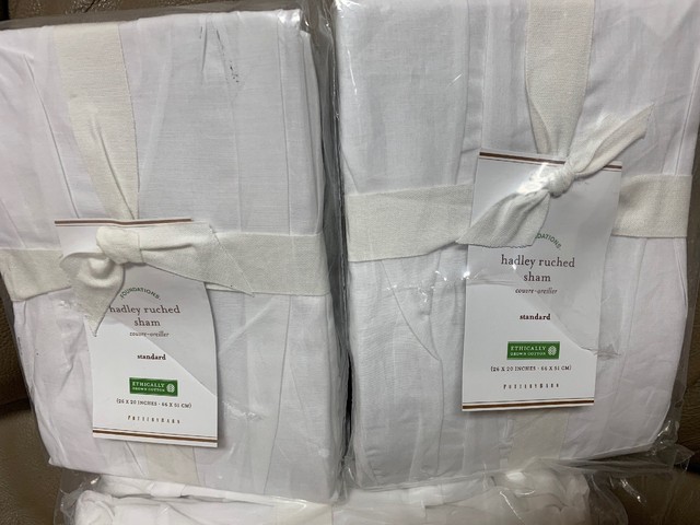 Pottery Barn Hadley Ruched Sham Standard White For Sale Online Ebay