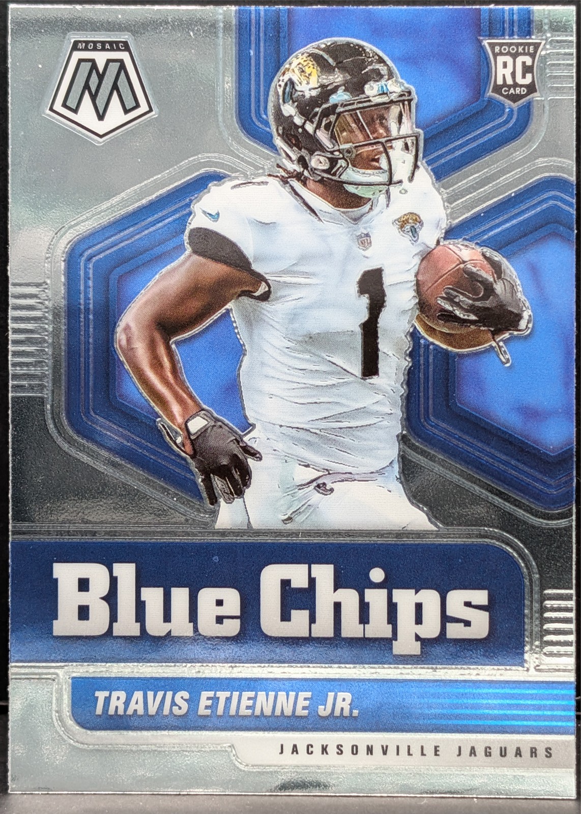2021 Panini Mosaic Blue Chips #13 Travis Etienne Jr. Jacksonville Jaguars