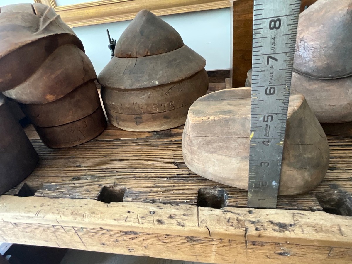 Antique Wood Hat Block Millinery Form Mold Primitive Hatter 