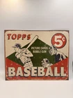 Topps Baseball Tin Sign Vintage 1951 Reproduction Retro Metal Wall Decor 5 Cent