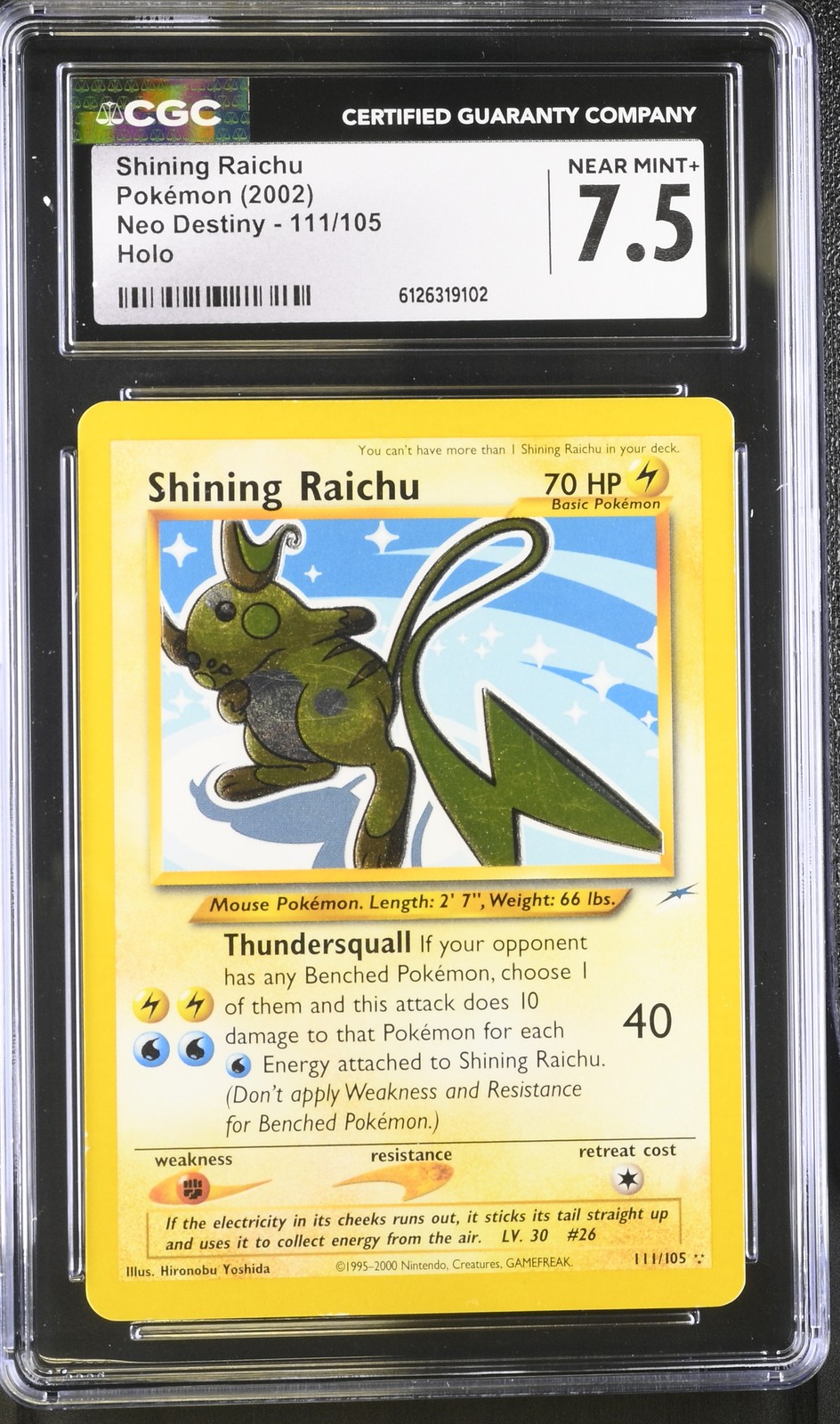 CGC 7.5 Shining Raichu 2002 Neo Destiny 111/105 Holo Pokemon Card