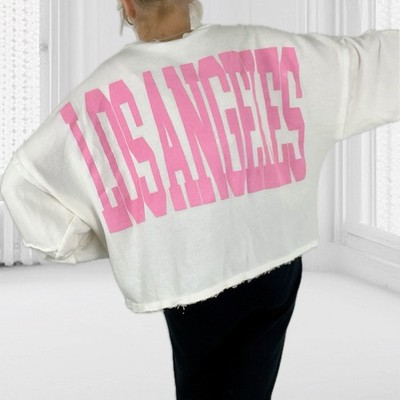 Oversize Sweater Sweatshirt Shirt Pulli Sweaty Distressed Look Los Angeles