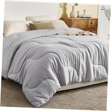 Size Comforters Duvet Insert,Soft Down Alternative with Corner Queen Grey