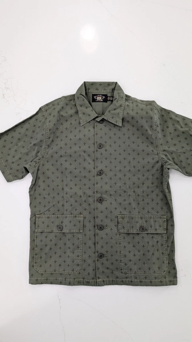 RRL Short Sleeve Regular Fit Casual Button-Down Shirts for Men for